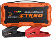 TREKURE front packaging showing orange jump starter and benefits
