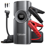 TREKURE front view showing compact jump starter and ports for quick readiness