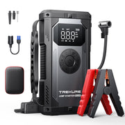 TREKURE front view of jump starter showing compact design and portability benefit