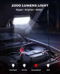 TREKURE attached under car hood with magnetic LED for hands-free illumination