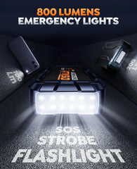 TREKURE jump starter connected to car battery for reliable starts