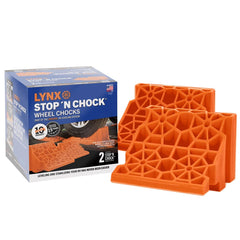Tri-Lynx front view of chock showing sturdy form and quick placement benefit