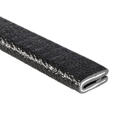 TRIM-LOK front view showing full 25-foot black pebble roll and label, durable finish