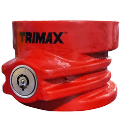 Trimax front view showing heavy-duty lock and visible deterrent