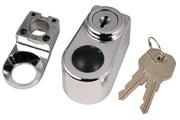 Trimax spare tire nut lock front view showing compact secure design and deterrent