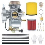 Triumilynn carburetor front view showing clean casting and fit for Suzuki 250
