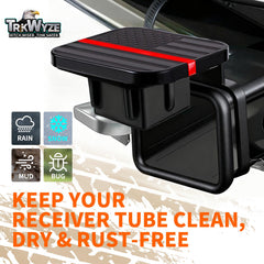 TrkWyze side profile highlighting retention ring for secure hitch fit benefit