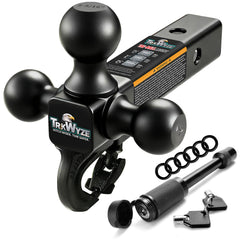 TrkWyze front view showing three ball sizes and robust profile for versatile towing