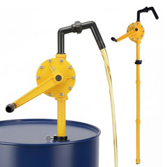 TRUPOW drum pump front view showing durable construction and fast transfer benefit