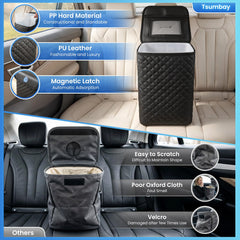Tsumbay PU leather texture and diamond stitch detail matching vehicle upholstery