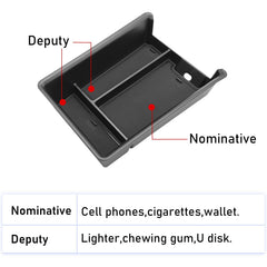 TTCR-II organizer installed with a phone and sunglasses showing easier access