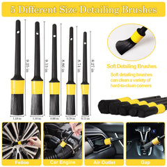 TTRCB assortment of hand brushes and wire brushes for targeted cleaning of vents, seams and wheels