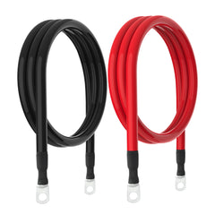 TUELETFU red and black 5ft cables side-by-side for clear polarity and easy installation