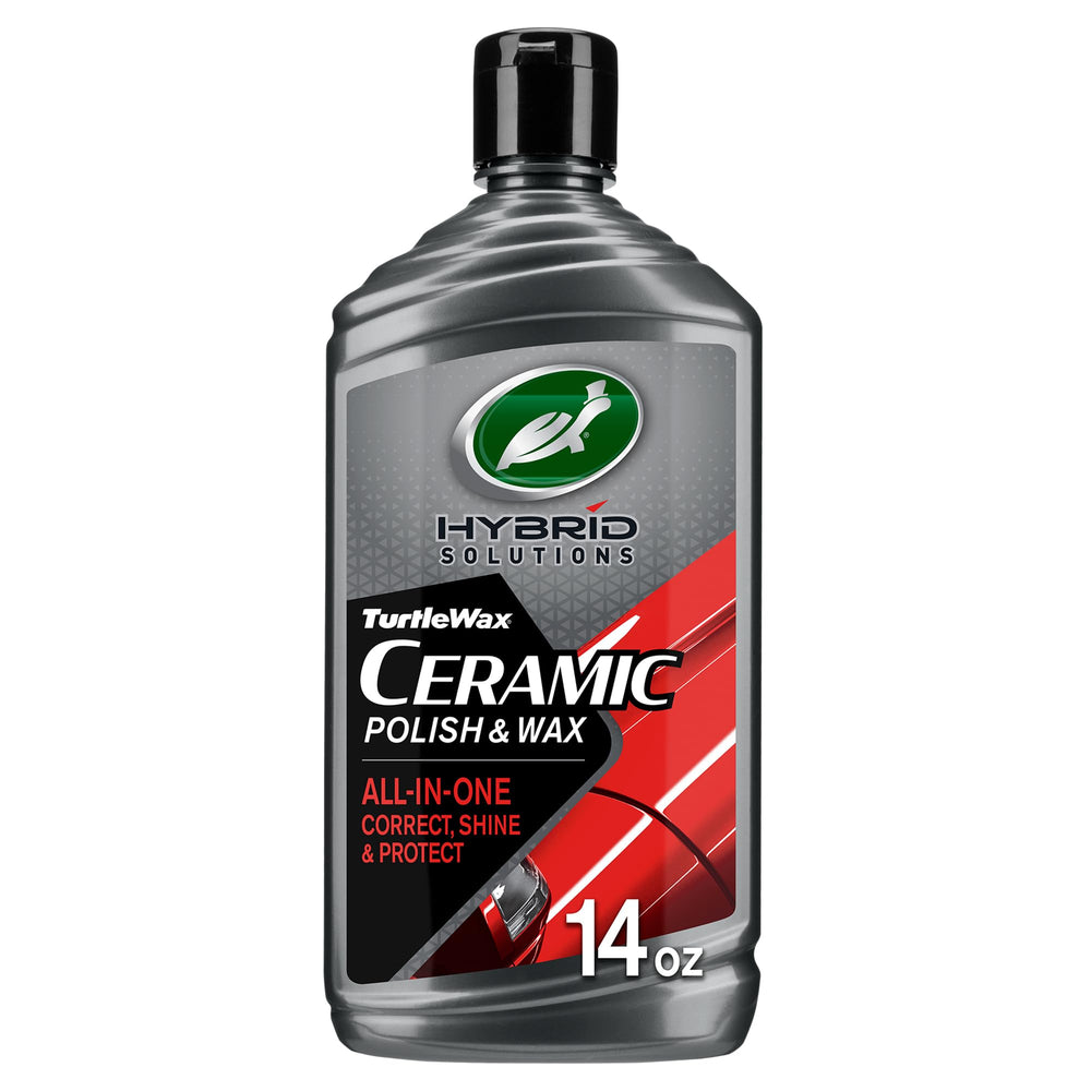 Turtle Wax Hybrid Solutions front packaging showing 14 oz bottle and benefits