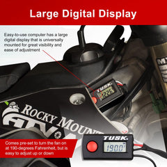 TUSK radiator fin sensor close-up for tool-free sensor mounting benefit