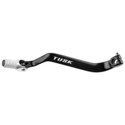 TUSK folding shift lever front view showing black arm and silver tip for improved reach