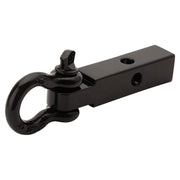 TUSK front view of 1-1/4 inch hitch receiver showing shackle and included pin for secure towing