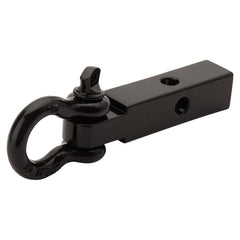 TUSK front view of 1-1/4 inch hitch receiver showing shackle and included pin for secure towing