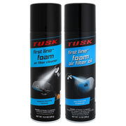 TUSK kit front packaging showing cleaner and oil, clear contents benefit
