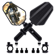 Tvitano front packaging mirror set showing included clamps and adapters benefit quick install