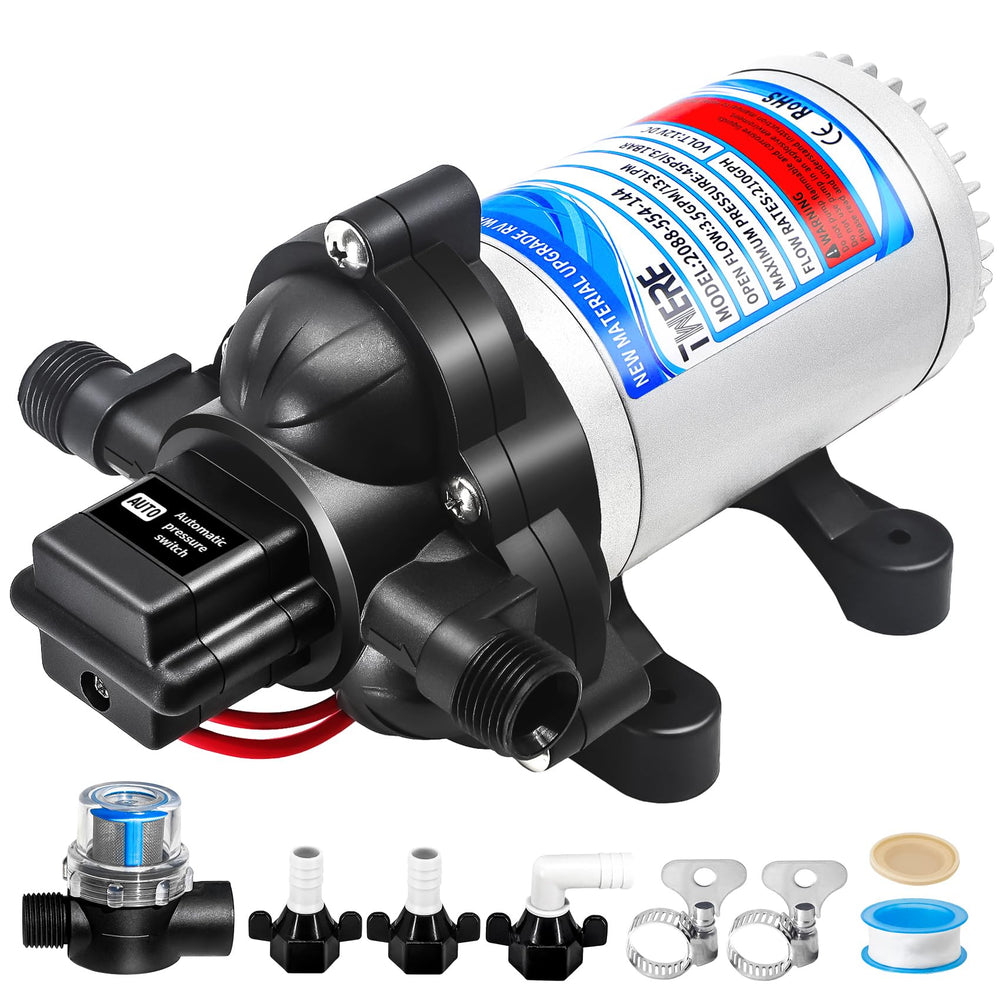 TWERE pump front view showing compact build and installation ease