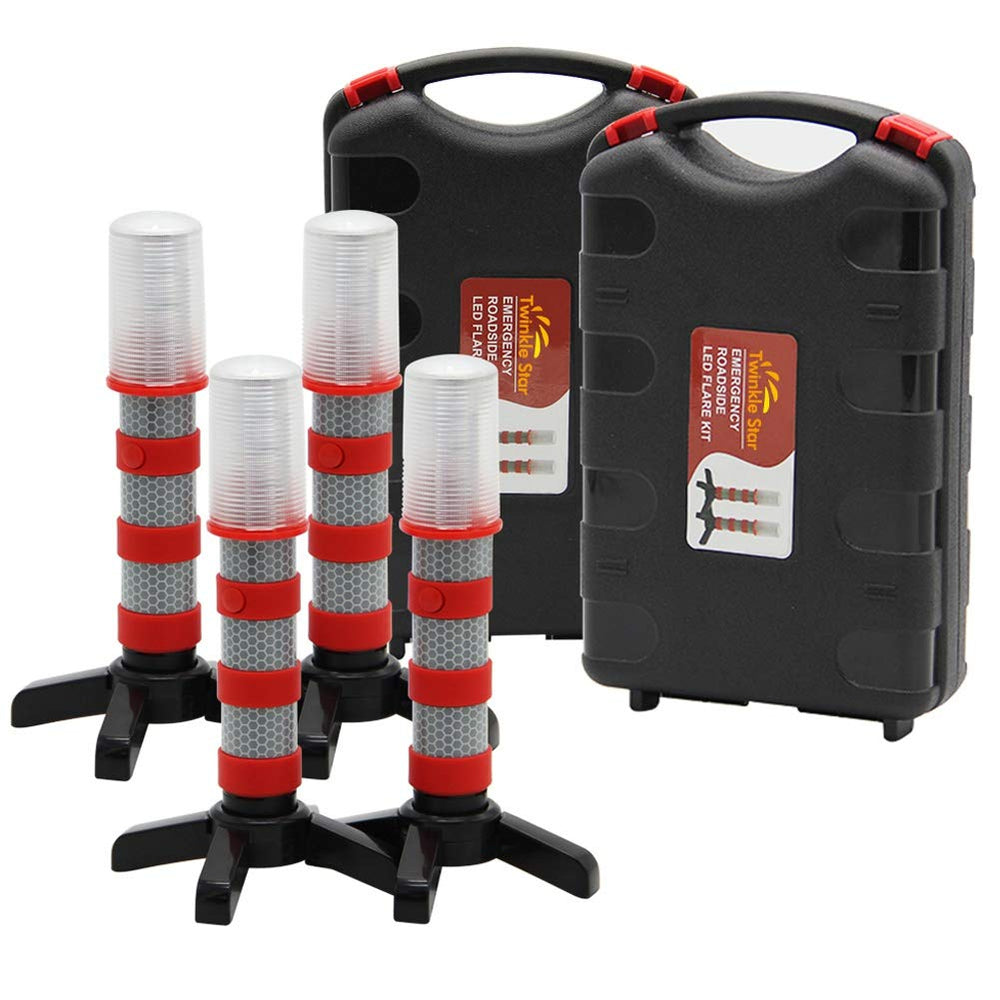 Twinkle Star front packaging showing four compact warning lights and case for ready visibility