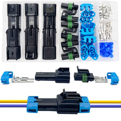 Twippo front packaging showing six weather pack connector sets and kit contents for quick repairs