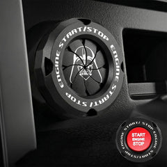 Tybasthe front view of Darth Vader start button cover highlighting design and fit benefit