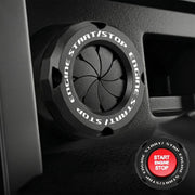 Tybasthe front view of push start cover showing sleek black design and protection