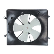 TYC cooling fan assembly front view showing complete motor and shroud for easy fit
