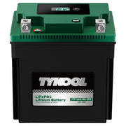 TYKOOL front view showing compact battery and model label, highlights lightweight handling
