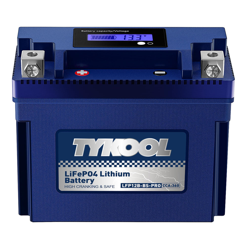 TYKOOL front view showing compact battery and lightweight benefit