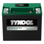 TYKOOL front view showing compact LiFePO4 profile and space-saving benefit
