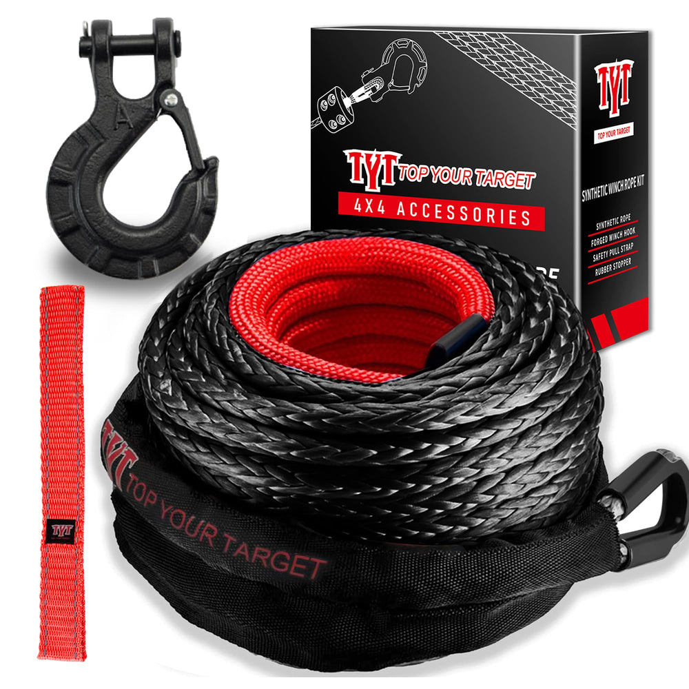 TYT front packaging showing full winch rope kit and benefits