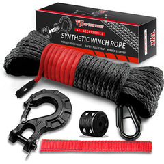 TYT front packaging showing full winch rope kit and included accessories for quick setup