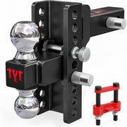 TYT front view of ball mount showing dual balls and sturdy construction, reliable towing