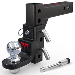TYT front view of adjustable ball mount showing robust construction and towing readiness