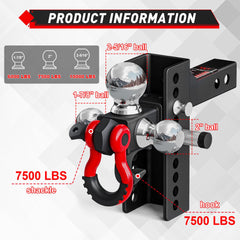 TYT height adjustment detail showing pin holes for precise 4.5 inch rise or drop