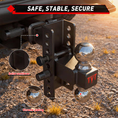 TYT dual locking hitch pins installed, secure connection and reduced movement