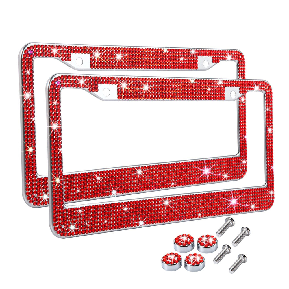 TZARROT front view red bling frame showing sparkle and stylish curb appeal