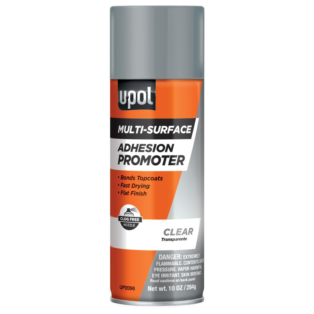 U-POL adhesion promoter clear can front view shows easy identification and fast application benefit