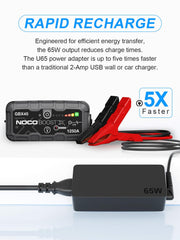 UCANUUP charger held in hand to show small footprint and easy portability