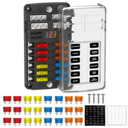 UCkasayfy front panel showing 12 fuse slots and LED readout for quick monitoring