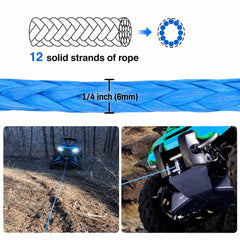 Ucreative rope laid out to show full 50ft length for clear size and capacity understanding