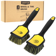 UERTUN front view of yellow wheel and tire brush kit showing contents and fit