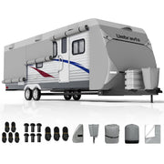 Umbrauto front profile on travel trailer showing full coverage and protection