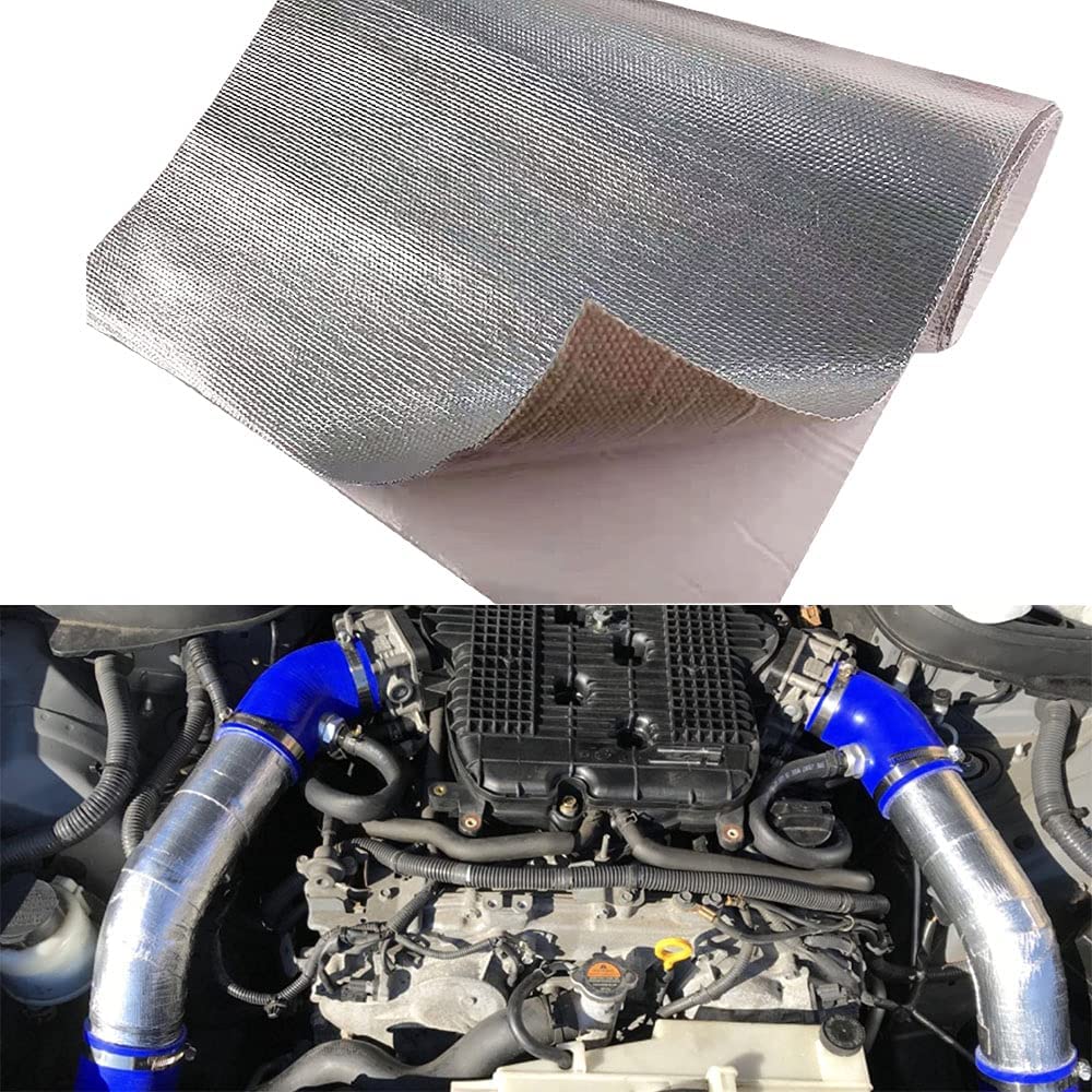 Ummickl front view of 12x48 heat shield mat showing compact packaging and instant protection
