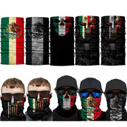 unbrand skull tube front view showing bold skeleton print and full coverage benefit
