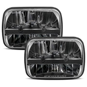 UNI-SHINE front view 5x7 LED headlight showing bright beam and improved visibility