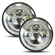 UNI-SHINE front view 7-inch LED headlight showing bright projector benefits